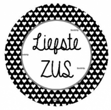 Button liefste zus zwart wit, monochrome
